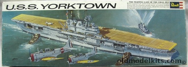 Revell 1/490 USS Yorktown CV-5 Aircraft Carrier, H383 plastic model kit